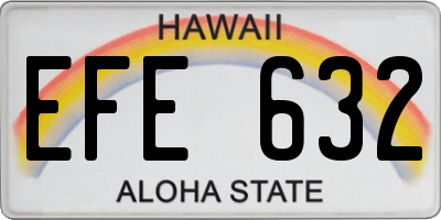 HI license plate EFE632