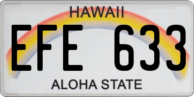 HI license plate EFE633