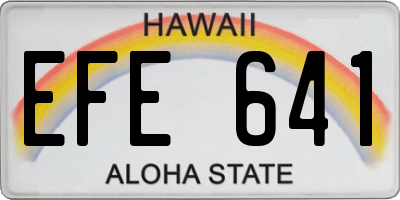 HI license plate EFE641