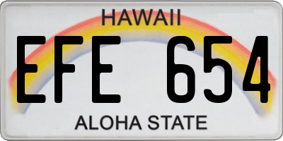 HI license plate EFE654