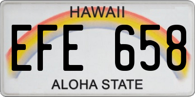 HI license plate EFE658