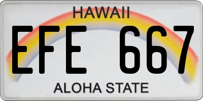 HI license plate EFE667