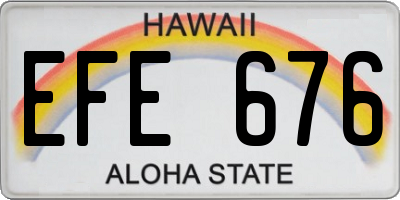 HI license plate EFE676