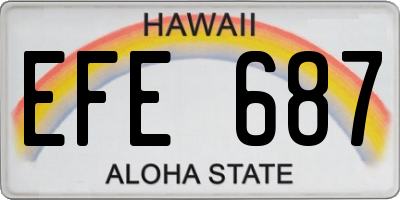 HI license plate EFE687