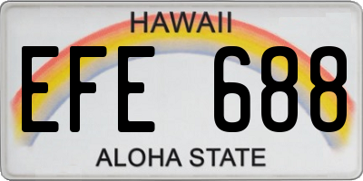 HI license plate EFE688