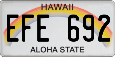 HI license plate EFE692