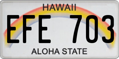 HI license plate EFE703