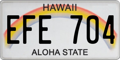 HI license plate EFE704