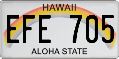 HI license plate EFE705