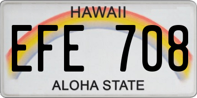 HI license plate EFE708