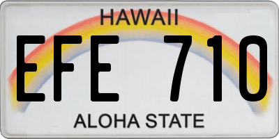 HI license plate EFE710