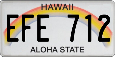 HI license plate EFE712
