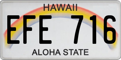 HI license plate EFE716