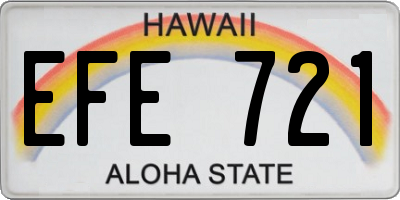 HI license plate EFE721