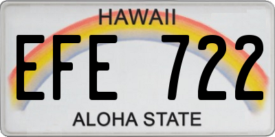 HI license plate EFE722