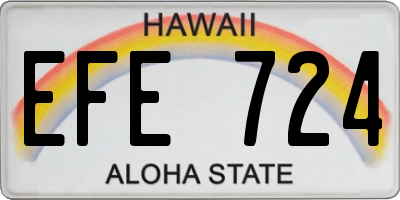 HI license plate EFE724