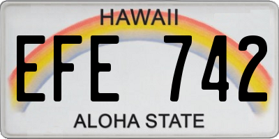 HI license plate EFE742