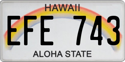 HI license plate EFE743