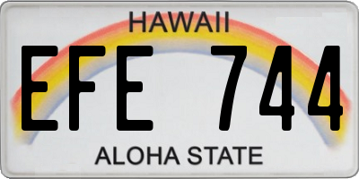 HI license plate EFE744