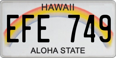 HI license plate EFE749