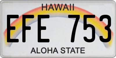 HI license plate EFE753