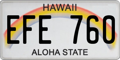 HI license plate EFE760