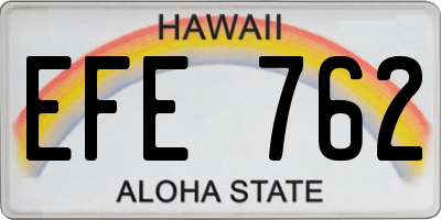 HI license plate EFE762