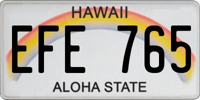 HI license plate EFE765