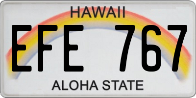 HI license plate EFE767