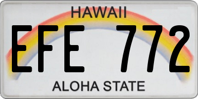 HI license plate EFE772