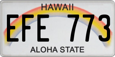 HI license plate EFE773