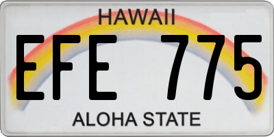 HI license plate EFE775