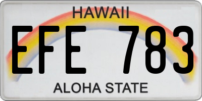 HI license plate EFE783