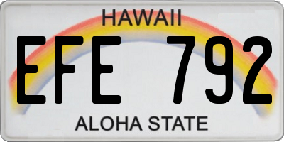 HI license plate EFE792