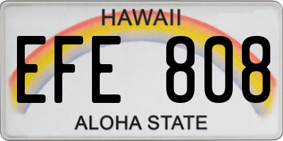 HI license plate EFE808