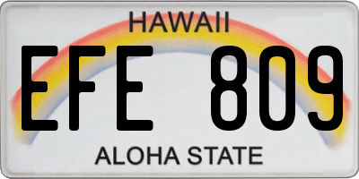 HI license plate EFE809
