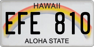 HI license plate EFE810