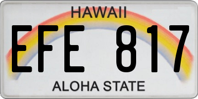 HI license plate EFE817