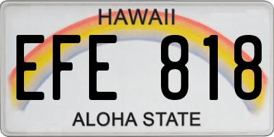HI license plate EFE818