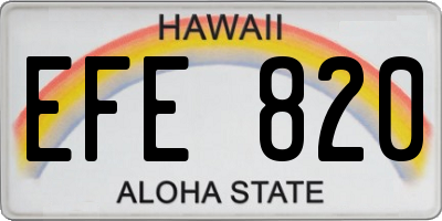 HI license plate EFE820