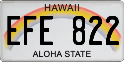 HI license plate EFE822