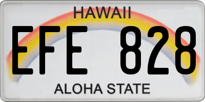 HI license plate EFE828