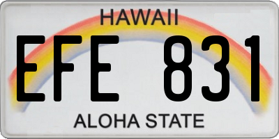HI license plate EFE831
