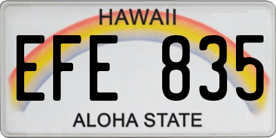 HI license plate EFE835