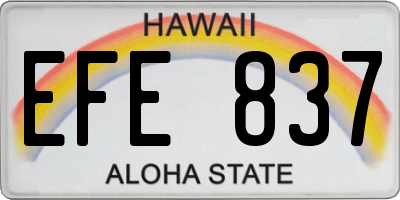 HI license plate EFE837