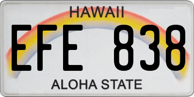 HI license plate EFE838