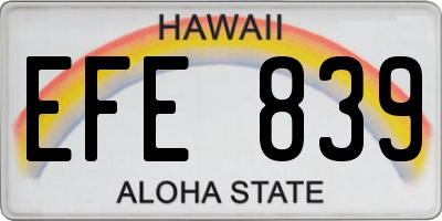 HI license plate EFE839