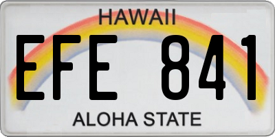 HI license plate EFE841