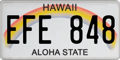 HI license plate EFE848