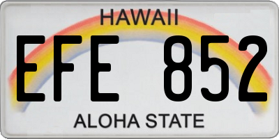 HI license plate EFE852